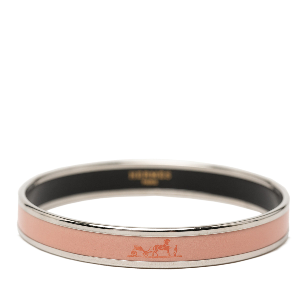 Pre-Loved Hermes Narrow Caleche Enamel Bangle 65